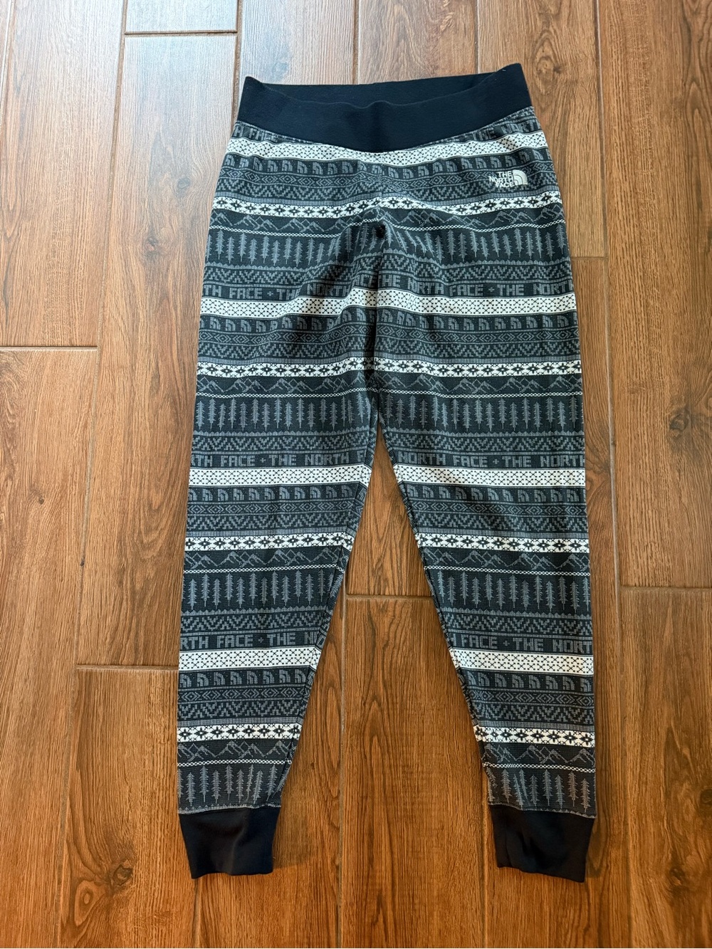 The North Face Women’s Fair Isle Jogger Pants Logo Black Gray Size L